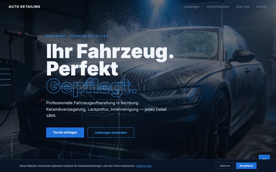 Auto Detailing — Website-Vorschau