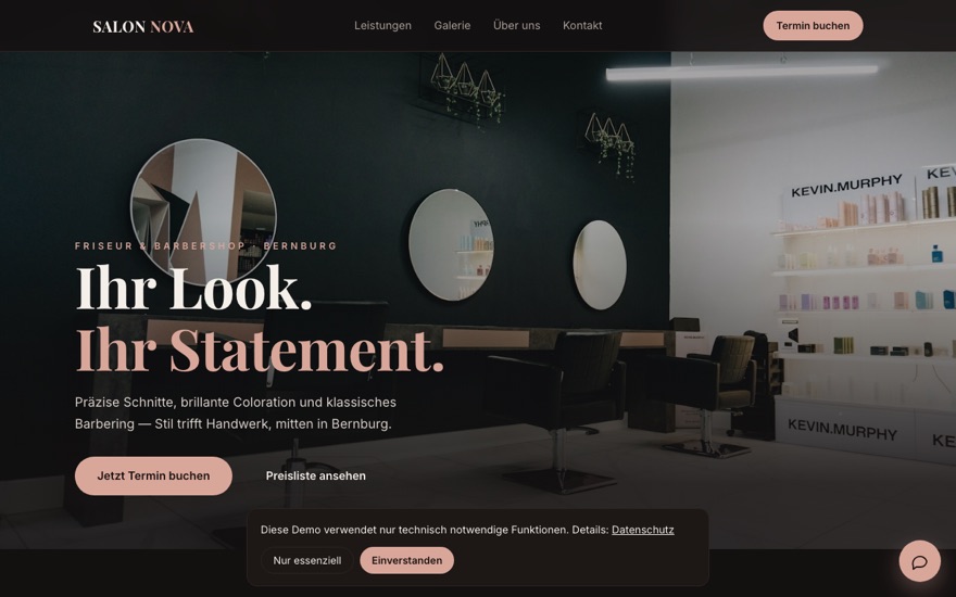 Salon Nova — Website-Vorschau