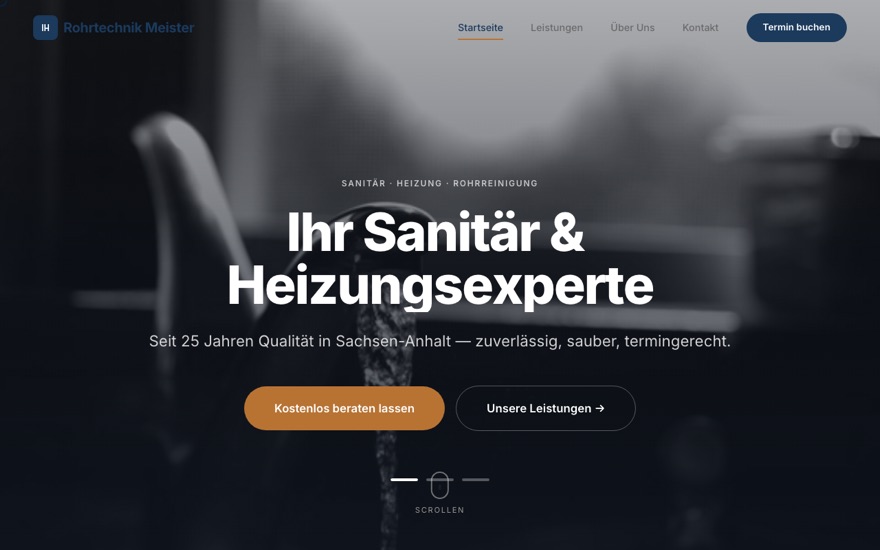 Rohrtechnik Meister — Website-Vorschau