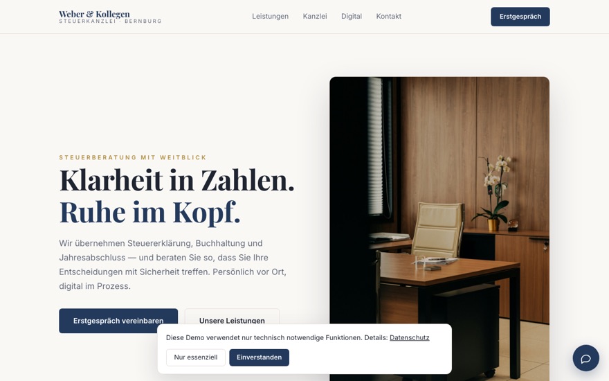Weber & Kollegen — Website-Vorschau