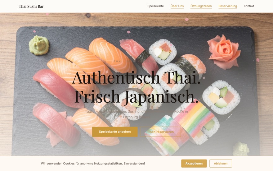 Thai Sushi Bar — Website-Vorschau